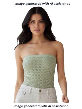 Free People M/L sage honey textured tube top